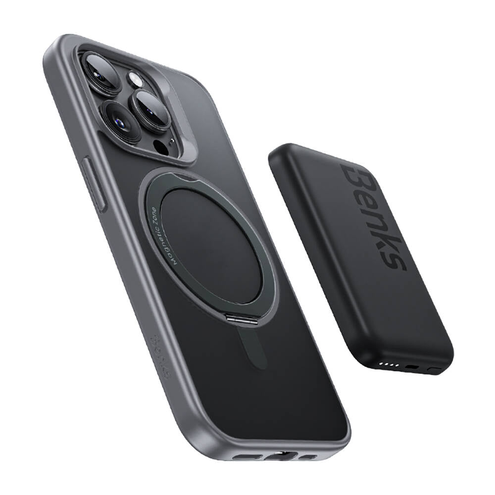 Benks Pop Stand iPhone 15 Pro Max M-safe Şarj Özellikli 360° Dönebilen Kılıf Benks Pop Stand iPhone 15 Pro Max M-safe Şarj Özellikli 360° Dönebilen Kılıf